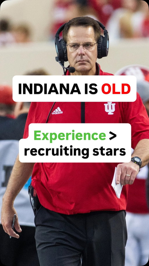 Indiana is OLD and proving experience wins over recruiting stars in College Football #CollegeFootball #cfbplayoff #curtcignetti #indianafootball #indianahoosiers