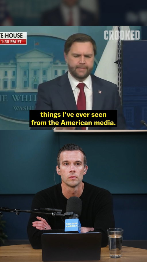 "JD Vance is disgusting. He lies with such ease, with such little compunction. He is unburdened by decency, morality, shame." –Dan Pfeiffer on JD Vance's press conference about ICE's shooting in Minneapolis, Minnesota.

#PodSaveAmerica #CrookedMedia #JDVance #Minneapolis