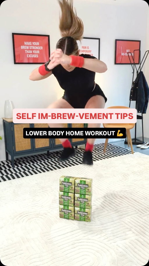 No tea bags were harmed in the making of this exercise video.