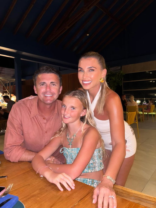 Our beautiful little lady Nelly 🐚 

We finally pinned her down for a photo with us 😅 🤍. 

The last photo is the first time we ever took her to the Maldives …. Time really does fly ✨🫶🏼