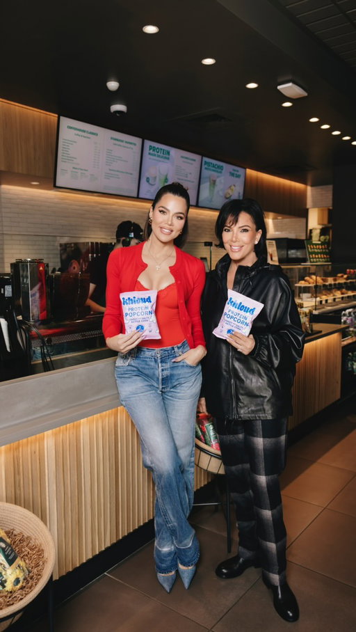jump in, we’re going shopping...🚗
 
khloud protein popcorn and khloe’s not so secret menu drink is now available at starbucks
