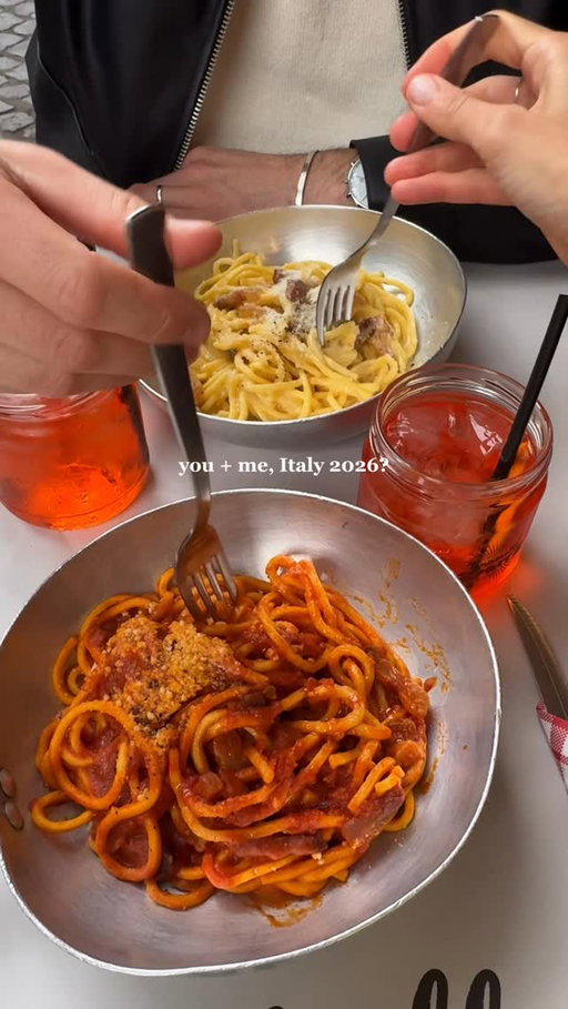 you+me, Italy 2026?🍝 

.

#italy #food #travelcouple #italyfood