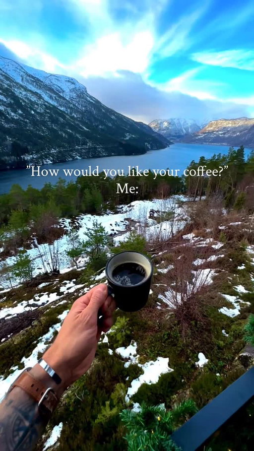 Do you agree? ☕️🏔️

This is is the view from @sogndalfjordpanorama in Norway - and it needs to be on your bucket list for 2026🔥

#norway #norge #coffee 

Unique Accommodations | Travel Tips | Scandinavia | Europe | Vikings | Fjords and Mountains | Coffee Views | Winter | POV | Honeymoon Destination | Bucket List Experience | Epic | Movie | Outdoors | Hike | Breakfast