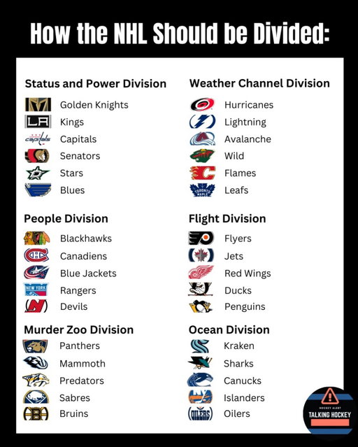 Fixing the NHL divisions.. Thoughts? @nhl #hockey 

For more like this follow @talkinghockey
