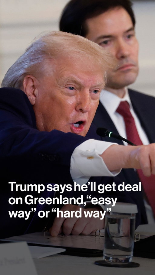 President Donald Trump ramped up his rhetoric over Greenland, saying he’s willing to secure the territory “the hard way” if authorities are unwilling to cut a deal for the US to take over the island. Tap the link in our bio for more.