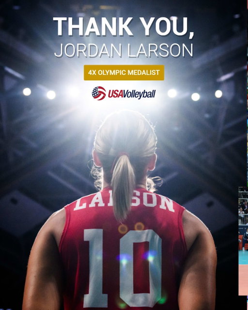 LEGACY CEMENTED! 🇺🇸

Four-time Olympic medalist Jordan Larson announced that 2026 will be her final competitive season.

Thank you, @gov1007 for all you have done for the sport on and off the court. Your dedication to your craft and love for the game has inspired generations and will have a lasting impact in the sport and beyond. Congratulations on a remarkable career.

#olympian #usavwnt