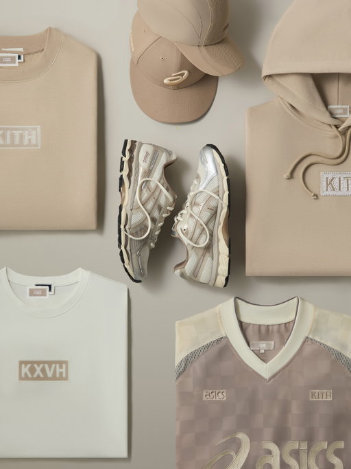 Kith Loyalty Exclusive Collection 

The new palette of Paragon, Quartz and Voyage serve as the foundation for our first Loyalty Exclusive Collection of the year, featuring original Kith apparel, co-branded apparel with ASICS, and headwear in partnership with New Era. 

We worked with ASICS to create co-branded executions of our Brixton Track Jacket, Dayton Pullover, and Crew Socks as well as custom headwear in partnership with New Era. The offering also includes a range of Kith apparel including silhouettes such as our Nelson Hoodie, Nelson Crewneck, and Classic Logo Tees, each updated in the new palette of Paragon, Quartz and Voyage.

The collection will be immediately available upon purchase, and are exclusively available to our Kith Loyalty™ members via the Kith App. Launching this Monday, January 12th at 11AM EST/CET/GMT. 

The Nelson Hoodie, Nelson Crewneck, Tee and Kith & ASICS for New Era 59Fifty Low Profile Caps will be made-to-order starting at 11AM on January 12th until January 18th at 11:59 PM, and will require six months for production and delivery.