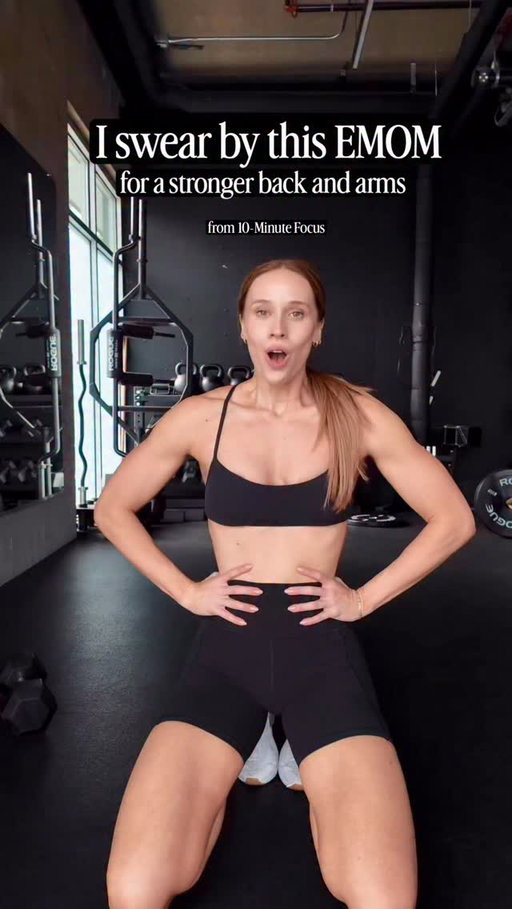 I swear by this EMOM for stronger back and arms!

Try this:
-DB See Saw ROW - 8
-Push Ups - 8
Every minute on the minute for 4 minutes

For more EMOMs just like this, check out my @bodi program 10-Minute Focus!