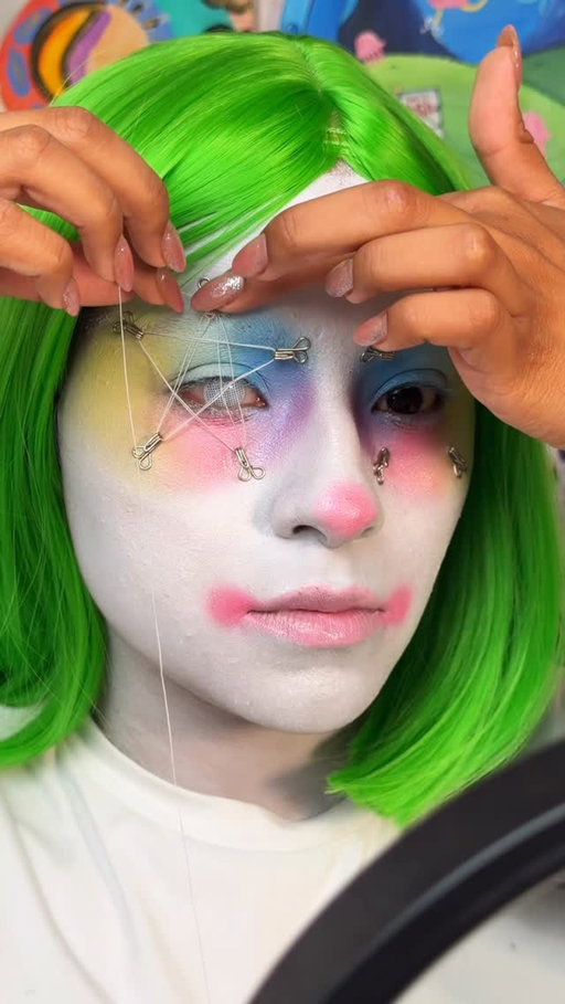 jugando con lo que significa “un maquillaje”🪡🧵 #threadedmakeup