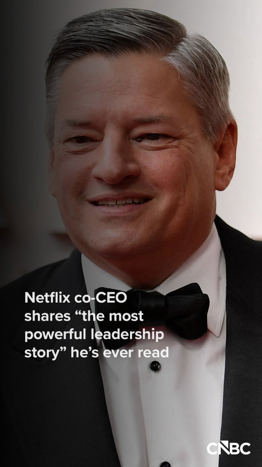 The head of Netflix doesn't turn to management books for leadership advice.

Co-CEO Ted Sarandos says his biggest lessons come from rereading "Typhoon" by Joseph Conrad — a century-old novel that pits man against storm — because true leadership is revealed when decisions go wrong, not when they go right.

Question: Where have your biggest leadership lessons come from? Books, mentors, or mistakes? Weigh in in the comments below.

Tune into the series premiere of CNBC's "Leaders Playbook" — a new leadership series where top CEOs reveal how success is built. Hosted by Julia Boorstin, Wednesday, Jan. 7 at 10 p.m. ET, only on CNBC.
