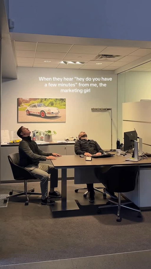 Our sales guys working twice as hard to go viral as our service team 😤

#porsche #minneapolis #workplacehumor #fyp #foryoupage