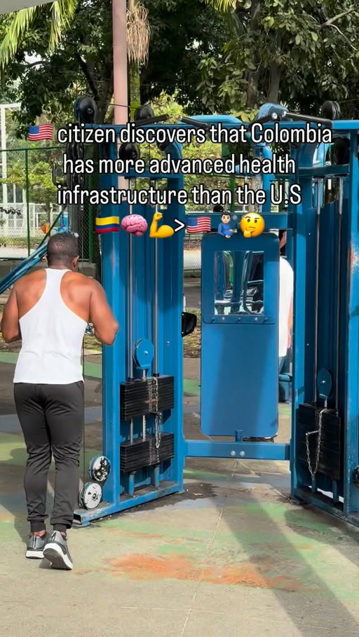Antioquia, Colombia 🇨🇴 : throughout the department of Antioquia, I see modern & clever outdoor gyms. 

Why does a country with 1/10 of our GDP enjoy 10X the health benefits? @robertfkennedyjr ?

It’s not just gyms either. The ER facilities are more accessible & far more affordable for everyone. The food is organic by default… Practically everything about Colombia’s health infrastructure is superior to the U.S, aside from perhaps the availability of the “best of the best” doctors for extreme situations.

I wish to see the U.S government copy a few aspects Colombia’s health infrastructure.