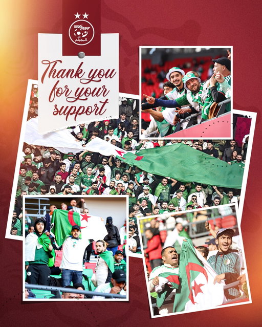 شكراً لجماهيرنا على الدعم | Thank you for your support 🇩🇿

 #LesVerts⭐️⭐️ | #123vivalAlgérie🇩🇿| #AFCON2025