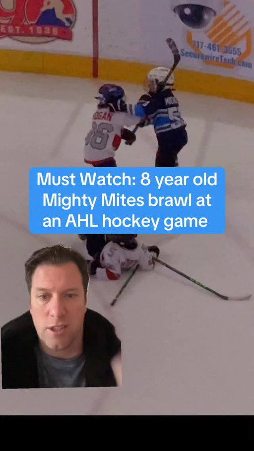 Must Watch: 8 year old Mighty Mites brawl at an AHL hockey game. We haven’t seen ice violence like this since 4 days ago in Minnesota!