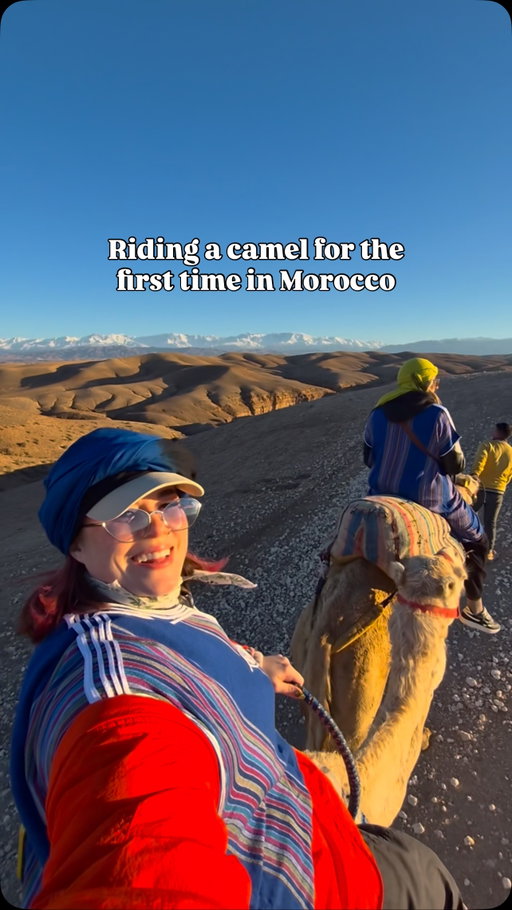 One of us is so nonchalant about the situation… 🐪 

I have to admit, riding camels in the Agafay desert wasn’t something I ever would do and it was what I was looking forward to the most on our @lonelyplanet trip. To say I had a good time would be an understatement. 

This day was a top lifetime memory for me. I love learning about different cultures and the Moroccan people were so open, kind and hilarious. Our guide, Khaled and day guides were incredible. 

I truly cannot recommend @lpjourneys enough. They opened my eyes to so much and I feel so grateful for the opportunity to collab with them. 💚❤️ More posts to come!