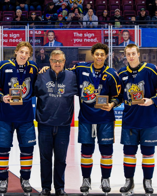 At last night’s game, we honoured Cole Beaudoin, Kashawn Aitcheson, and Emil Hemming at centre ice for representing their countries at the IIHF World Junior Championship.