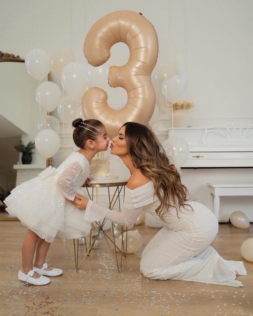You are the miracle that taught me to trust God’s timing 🙏🏻 When I learned to let go of my plans and trust His, He gave us you .right on time. Today I’m counting my blessings, thanking God for choosing us to be your parents. Happy birthday @princessbluamal 🤍🎂”