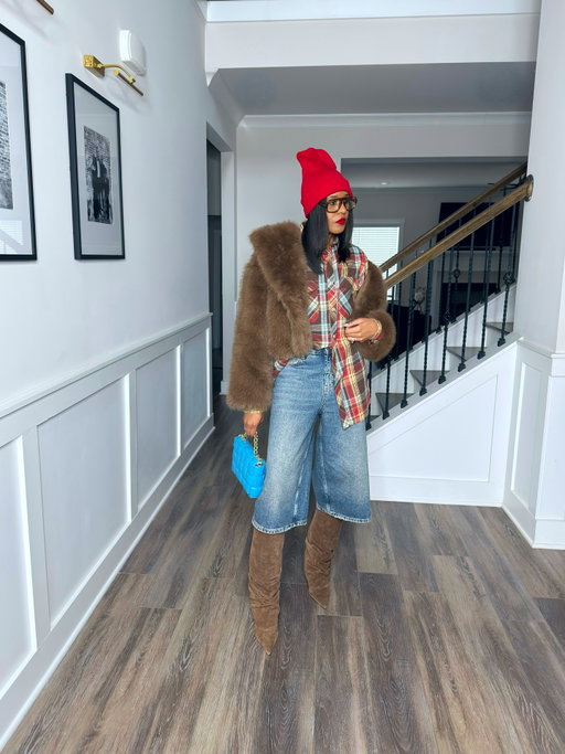 Sis, you were born to shine! Claim your space! 

Comment SHOP below to receive a DM with the link to this post on my LTK ⬇ https://liketk.it/5Kt5l #ltkgrwm #ltkseasonal #ltkootd

Outfit Details
Coat @zara 
Plaid shirt @walmartstyle by way of Hubby’s closet
Jorts @mango 
Boots @schutz 
Beanie, Sunnies, & handbag @amazonfashion 
.
.
.
.
.
.
Faux fur coat, denim jorts, tall boots, plaid, winter fashion, winter style, Zara coat, schutz boots, amazon finds, street style, outfit inspo, style inspo,