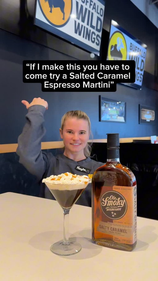 Triple overtime games are no match for a Salted Caramel Espresso Martini made with Ole Smoky Whiskey, only at Buffalo Wild Wings.
