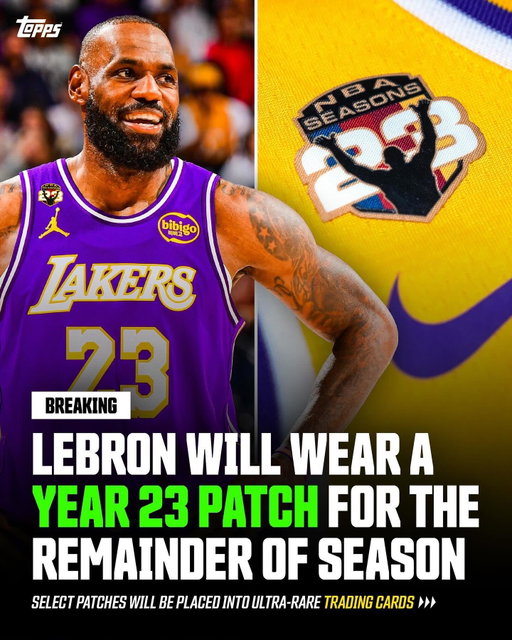 BREAKING: LeBron James will wear a special-edition 23rd season jersey patch beginning tonight in Sacramento; the city where he began his legendary career in 2003. 

The patches will be removed from his jersey after each game, and some will be placed into ultra-rare trading cards.

Follow @Topps to learn how you could find one of these cards.