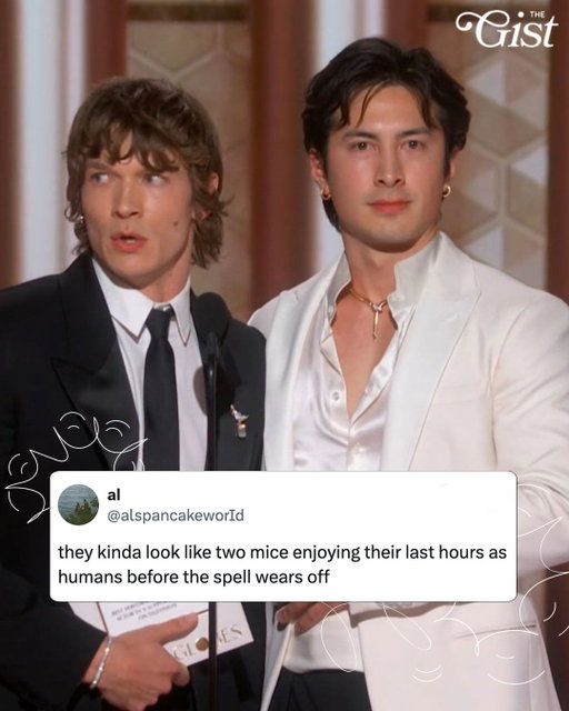 We can't get enough of of them. 😭⁣
⁣
Heated Rivalry stars Hudson Williams and Connor Storrie were presenters at the Golden Globes on Sunday night. Feeling proud of how much they've catapulted over the last few weeks as if they're our close personal friends. 🥹⁣
⁣
#popculture #heatedrivalry