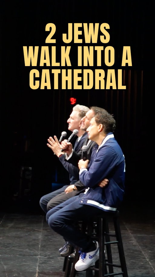 2 Jews walk into a cathedral….Modi with @elongold and @michaelrapaport at Big Deal Comedy Fest in LA. For all upcoming shows visit ModiLive.com