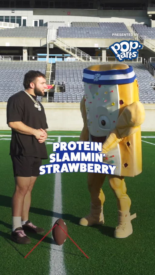 Protein Slammin’ Strawberry has one more skill to work on: The mental game 💭 Watch professional football player Cam Skattebo help them in their journey to go PRO! 🔥

Buy NEW Pop-Tarts Protein in stores now! #ad @poptartsus
