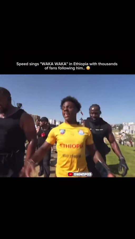 IShowSpeed’s Ethiopia stream turned into a straight-up street anthem when chaos became a sing-along and the whole city started moving with him. As Speed walked through the streets, thousands of fans gathered behind him, chanting, laughing, sprinting just to keep up. Then out of nowhere, Speed started singing “WAKA WAKA”, loud and proud, like it was a victory march. The reaction was instant. The crowd joined in, voices stacking, energy rising, the song echoing through the streets as Speed kept walking, dancing, pointing back at the fans like he couldn’t believe how many people were really there. Every step added more people. Every chorus got louder. Phones were everywhere. The stream felt less like IRL content and more like a live concert on the move. Speed fed off it completely—singing harder, yelling between lyrics, laughing in disbelief as the crowd followed him block after block. What started as a joke turned into a moment of pure unity, music and chaos blending together perfectly.

#IShowSpeed #EthiopiaStream #AfricaTour
#SpeedNation #IRLChaos