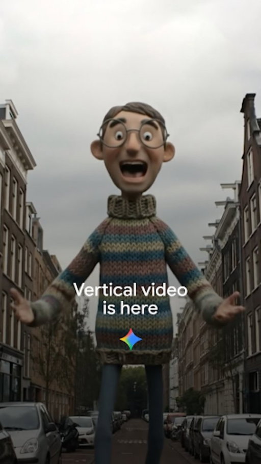 Things are looking up in Gemini ☝️ Rolling out now: upload a vertical image in Veo 3.1 to get a vertical video back.
