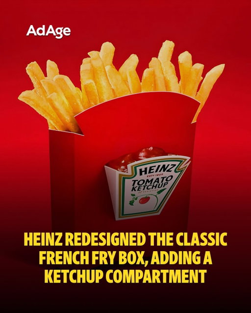 Have you ever ordered French fries but have nowhere to put the ketchup? 🍟

Not to worry. @heinz is rolling out a snazzy new fry container, the so-called “Heinz Dipper,” designed by @rethinkideas, that has a compartment for the condiment built directly into the box, thus make dipping possible without juggling sauce packets or improvising in other regrettable ways.

The idea stems from how people actually eat fries on the go, where spills are common and efficiency is key.

@zenograms handled PR for the campaign, with paid media support from Nectar.

📲 Read about the full campaign at the link in our bio. 🔗