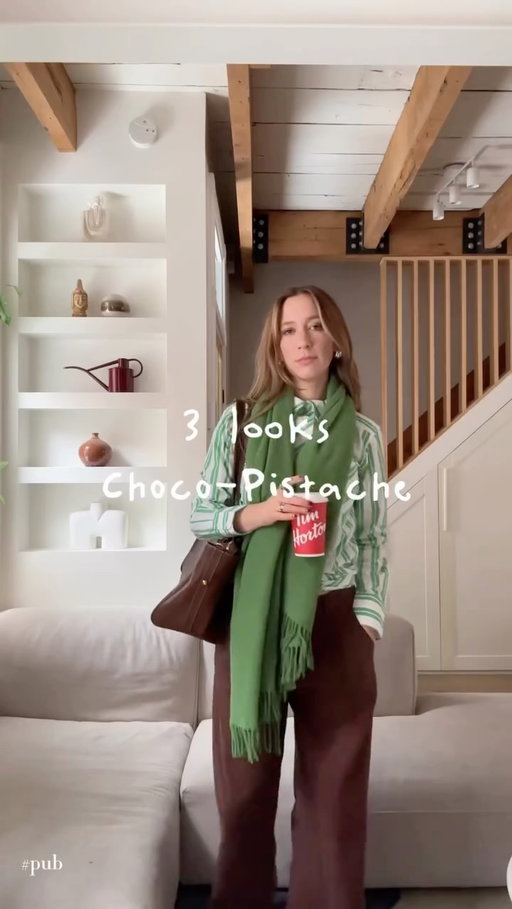 L’harmonie entre le chocolat et la pistache, ça se discute pas, en breuvage ou en mode. @timhortonsqc a d’ailleurs maintenant plusieurs boissons choco-pistache de disponibles en succursale. Pis vous, quel look est votre pref? #timhortons #pub
