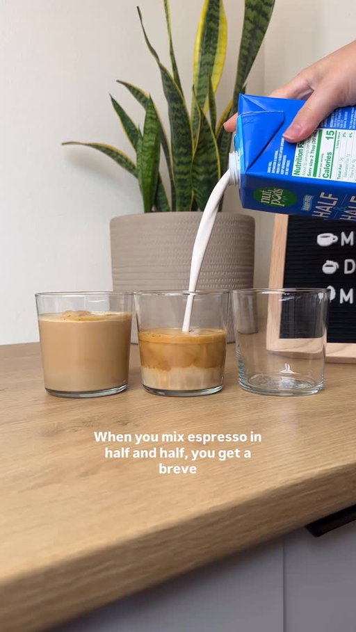 LATTE VS. BREVE VS. AMERICANO

Latte: espresso and milk
Breve: espresso and half & half
Americano: espresso and water

Which one is your go to??👀👀