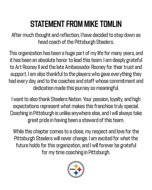 Statement from Mike Tomlin: