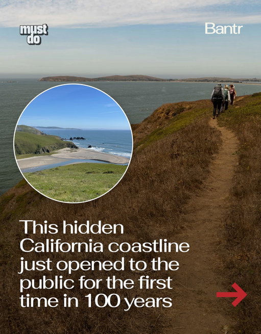 For 100 years, the public couldn’t step foot here.

Now, one of California’s most untouched coastlines is finally open.

The Estero Americano Coast Preserve, a 547-acre stretch where Marin and Sonoma meet, has officially opened for free public access after being privately managed for a century. Think tidal marshes, wild coastline, spring wildflowers, and panoramic views straight to Point Reyes.

The trail welcomed visitors for the first time late last year, and now it’s fully open to hiking access.

No tickets. No reservations. Just walk in via the Shorttail Gulch Coastal Access Trail near Bodega Bay and explore one of the rarest things left in California: land that stayed wild.

Save this for a Northern California road trip 🌊

Media via Wikimedia/@jennerheadlandspreserve / @thewildlandsconservancy

#bantrtravel #mustdosf #mustdolosangeles #explorecalifornia