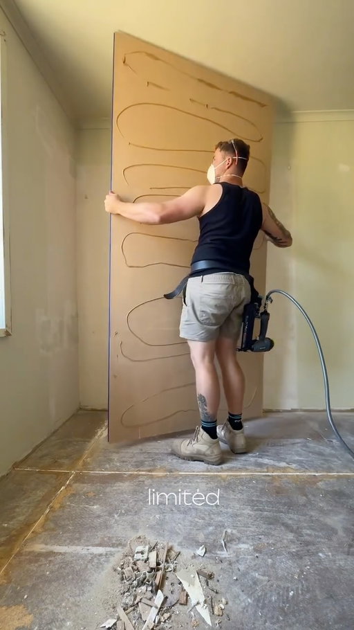 After ripping out the old wardrobe, this wall was pretty damaged, so instead of patching and repainting, we decided to pivot. 

Liam took this one on and we chose VJ panelling as a practical (but still pretty) solution to cover the damage and add some character at the same time.

It’s completely changed the feel of a space and we’re honestly so happy with how it turned out 🤍

#reno #renovation #vj