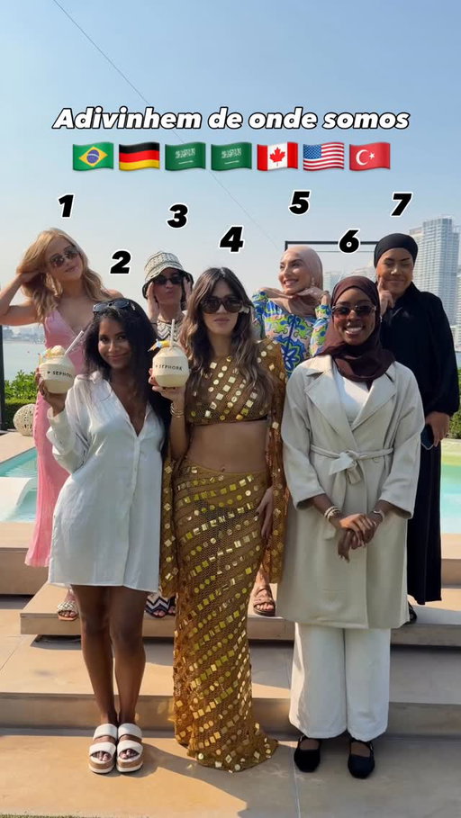 São 7 pessoas de 6 países diferentes. Duvido vcs adivinharem todas😅👀