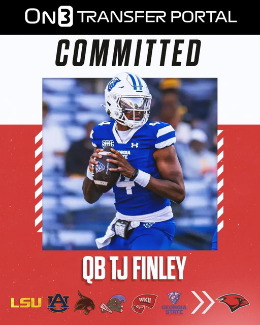 Transfer QB TJ Finley has signed with Incarnate Word, Pete Nakos reports.

Finley has made stops at LSU, Auburn, Texas State, Tulane, WKU and GA State.

Follow @Transferportal for all NCAA Transfer Portal news🚨