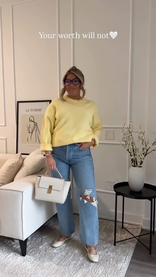 Comment “details” for outfit details 🤍 

Your weight may fluctuate your worth will not Xx 

#midsize #plussizestyle #amazon #revolve #outfit 
midsize, plus size, jeans, Amazon, fashion, fines, curvy girl, self-worth, self-love, get ready with me, spring outfits, fashion