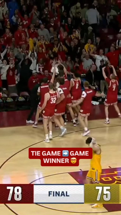 Wisconsin wins it with a game-winning 3️⃣ in a wild final 10 seconds 🤩