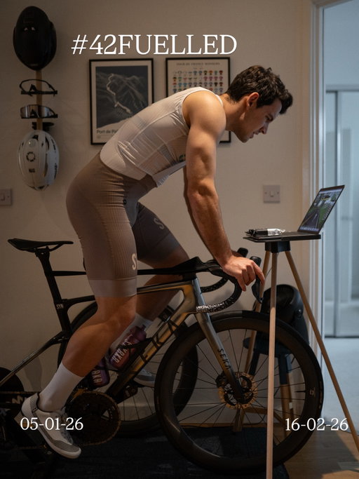 Stated the year with intention- with @styrkr.uk 42Fuelled challenge. 
It’s all about creating a routine and sticking to it. 10 days in for me- focusing primarily focusing on indoor sessions and gym work. I needed a challenge and accountability piece as motivation isn’t sky high this time of the year, if you are the same- join the protocol!
Fuelling smart for it also makes a difference so Gel50 and SLT07 are my best friends during those sweaty workouts 🫱🏻‍🫲🏼 [Partnership]