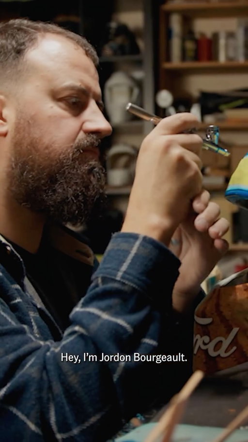 Behind the scenes with @jboairbrush as he creates a one-of-a-kind goalie mask inspired by the Ford F-150® Tremor® for Ford Canada.