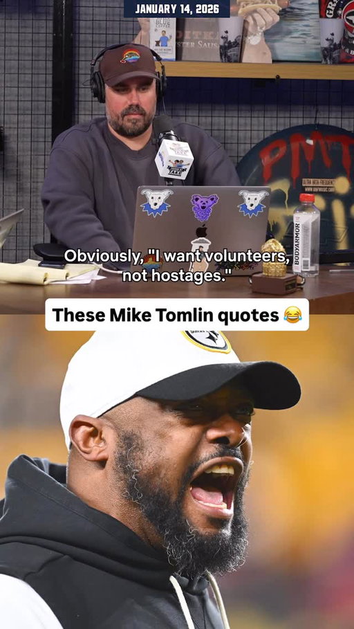 “I want volunteers, not hostages.” 
“Cut off our eyelids so we don’t blink.” 
“The catching of the ball needs to be a non-discussion when we talk about those that do it for a living at this level.”

These Mike Tomlin-isms 😂

🎥 @PardonMyTake video podcasts are now on @Netflix

#nfl #miketomlin #pittsburghsteelers #pittsburgh