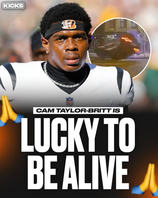 Cam Taylor-Britt is extremely lucky to be alive 😳

On Nov. 15, Bengals CB Cam Taylor-Britt was a backseat passenger was involved in a scary accident after their car collided with a parked car and FLIPPED in the street. The black Jeep is registered to Taylor-Britt. 

The very next day, he was ruled out for the season with a left quad injury.

Police said that no one was arrested or charged in the incident. Thankfully everyone was okay. 🙏