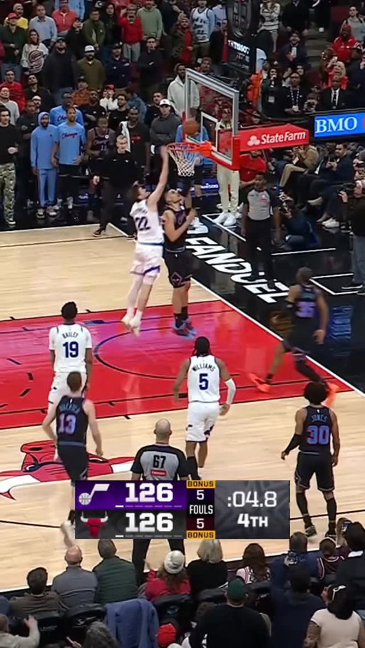 The WILD final possession to JAZZ/BULLS, ending in a game winning layup by Nikola Vučević! 🍿