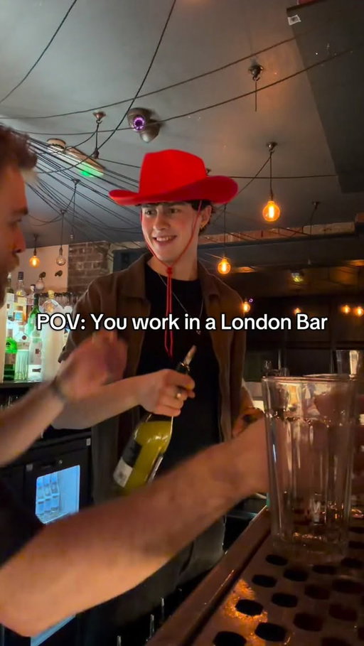 bro got excited at the end 💀🥀 #discover #bartender #london #pov