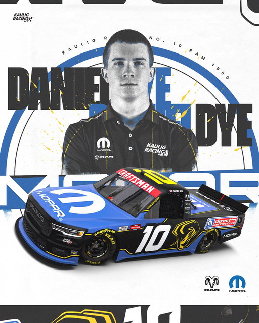 We’re proud to partner with @officialmopar on Daniel Dye’s No. 10 Ram 1500 for the full 2026 season! 🔵 ⚫️