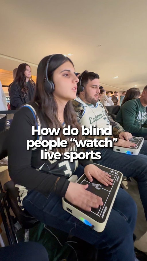 How do blind and low-vision fans “watch” live sports? Until recently, they relied on sighted people to describe what was happening on the court. #ad @Ticketmaster invited us to experience a @bucks game that’s changing that.
 
With the @onecourt.io device, live sports are now accessible through haptic technology—real-time vibrations paired with audio play-by-play—allowing fans to independently follow and feel what’s happening on the court.
 
Brennan and Mina were fully immersed and able to engage with the game on their own, without assistance. Thank you to the Bucks and Ticketmaster for prioritizing accessibility. The OneCourt device is available to rent at all Bucks home games. Get your tickets on Ticketmaster, the Official Ticket Marketplace of the Milwaukee Bucks!
 
Video description for our visually impaired friends: Video takes place at the Milwaukee Bucks game. Brennan (21) and his sister Mina (17), both blind, sit side by side using tablet-like haptic devices shaped like a basketball court. They feel real-time vibrations that track the ball’s movement. The video ends with moments from the game, picking up the device at Guest Services, and a shot of a chocolate Labrador guide dog.