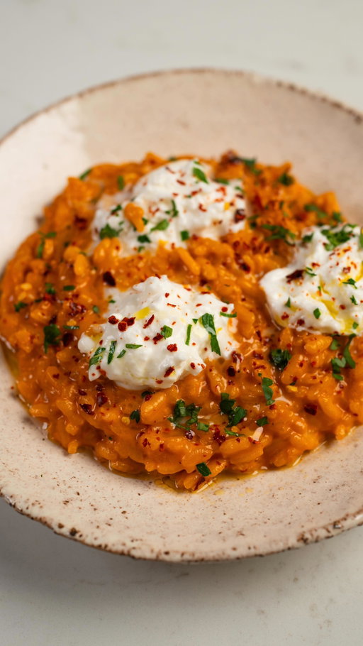 Vodka Risotto & Burrata

This is my take on vodka sauce, made as a risotto. I usually keep risotto classic with no cream, just butter and Parmigiano, but with vodka sauce it didn’t make sense to skip the cream. So I added a bit less Parmigiano than usual, and left out the butter. Finished with torn burrata.

Full recipe in my bio!
#burrata #risotto #vodkasauce #easyrecipe #italianfood
