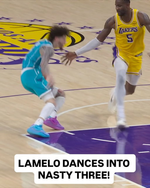@melo goes to work on the perimeter for the tough stepback three 🤯 CHA/LAL on NBA League Pass <link in bio>