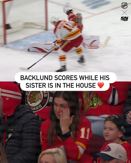 Mikael Backlund’s sister was in attendance tonight and was overcome with emotion as he scored a short-handed goal 🥹🇸🇪